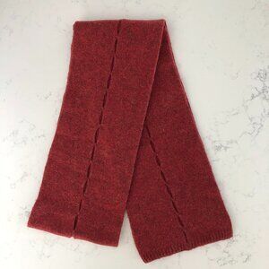 Vintage Wool + Acrylic Scarf w Cut-out Design Rust Blend Size OS